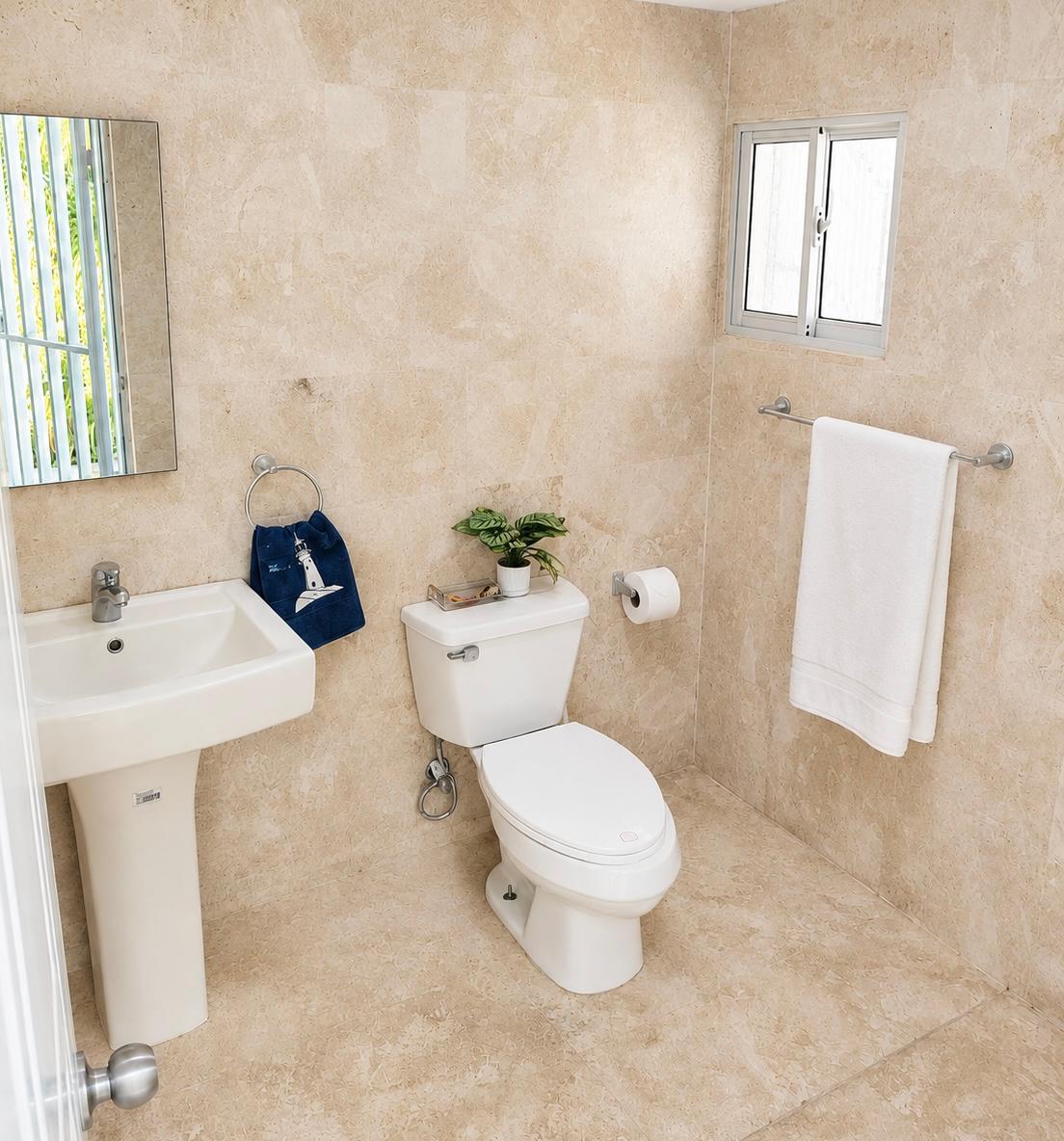 Baño exterior de apoyo