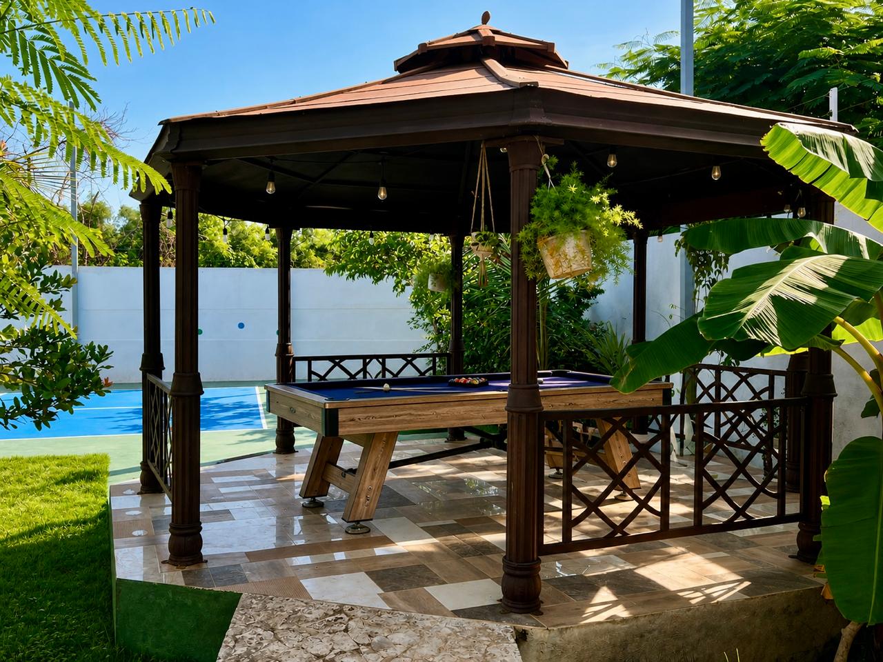Gazebo with billiards